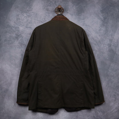 00s Olive Green Barbour Waxed Cotton Jacket 5074