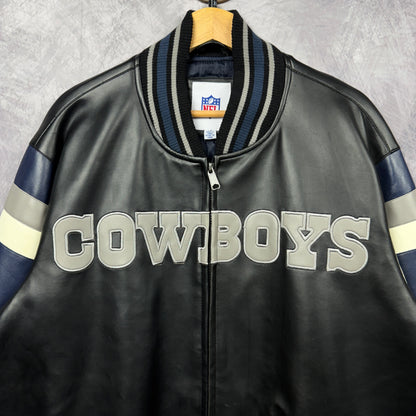 00s Black Dallas Cowboys Leather Jacket 4090