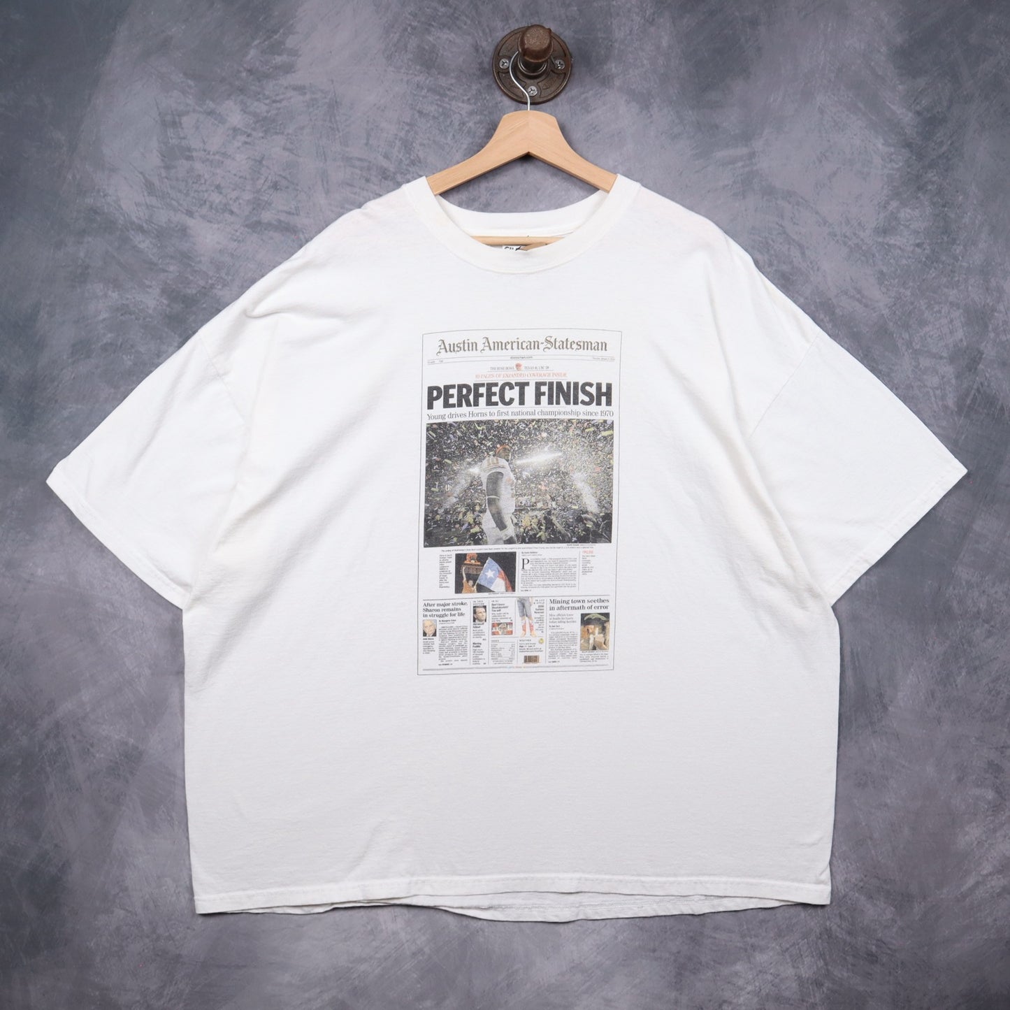2006 White Texas Longhorns Perfect Finish Austin American-Statesman Shirt 5732