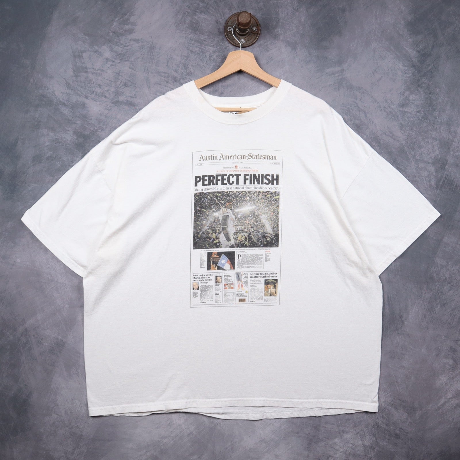 2006 White Texas Longhorns Perfect Finish Austin American-Statesman Shirt 5732
