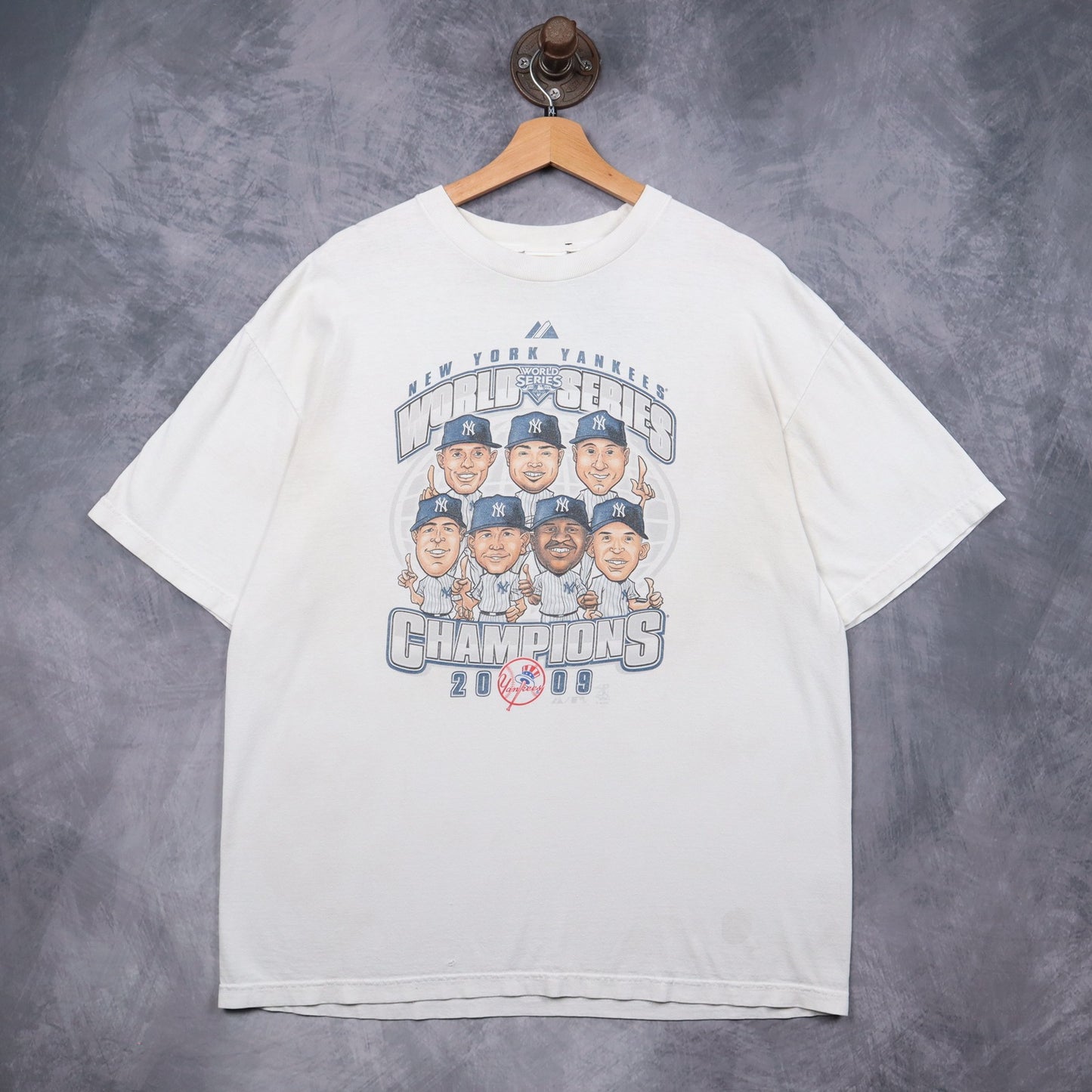 2009 White New York Yankees World Series Champions Caricature Shirt 5155