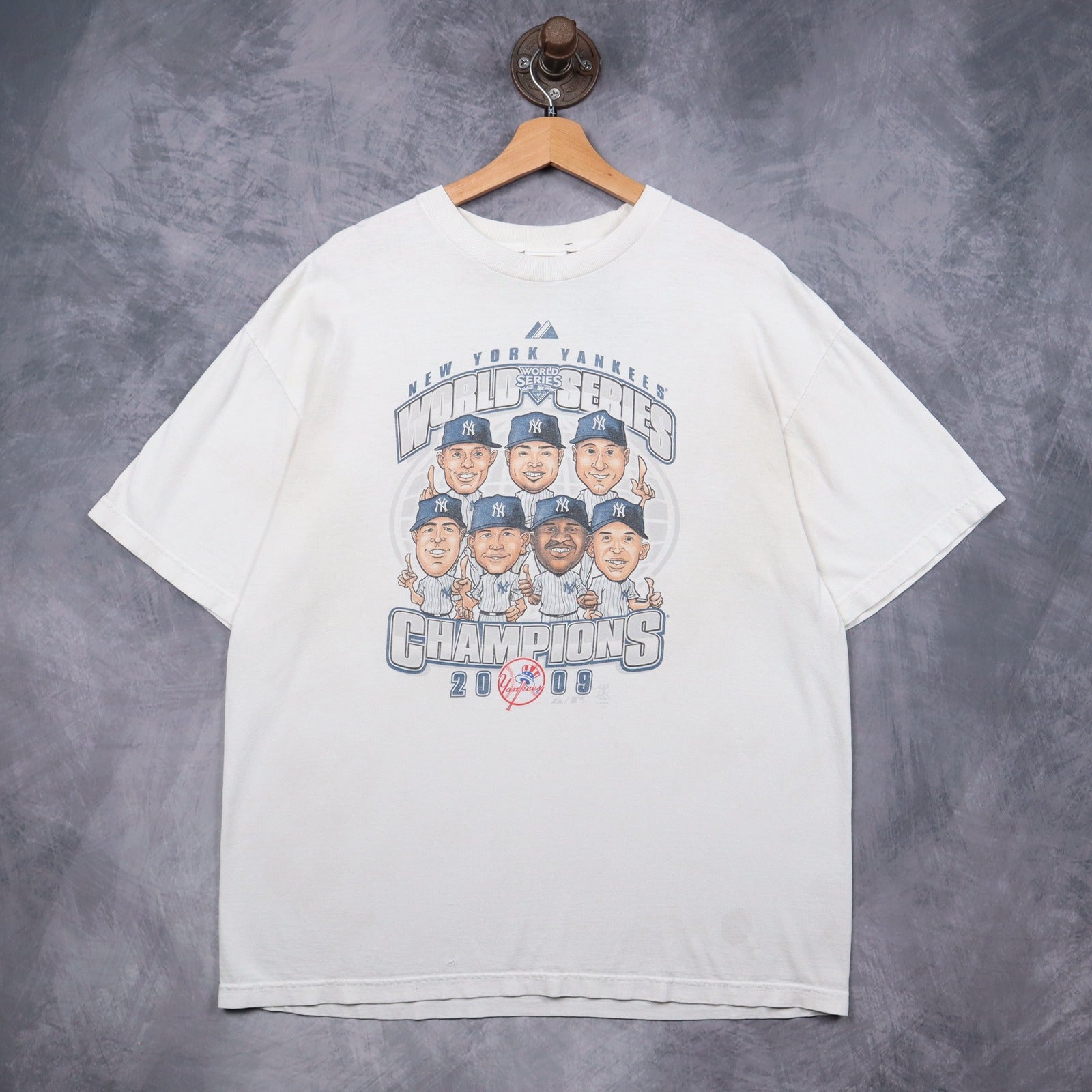 2009 White New York Yankees World Series Champions Caricature Shirt 5155