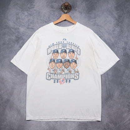 2009 White New York Yankees World Series Champions Caricature Shirt 5155