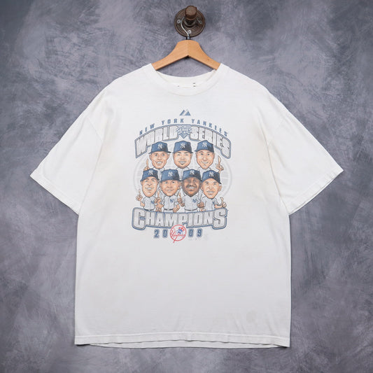 2009 White New York Yankees World Series Champions Caricature Shirt 5155