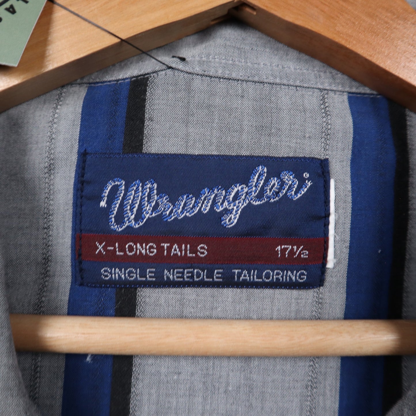 90s Grey Wrangler Striped Pearl Snap Western Short Sleeve Shirt 4823