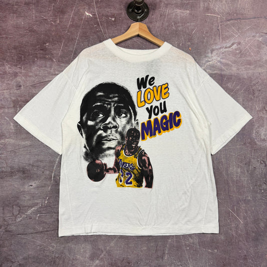90s White Magic Johnson Shirt 3243