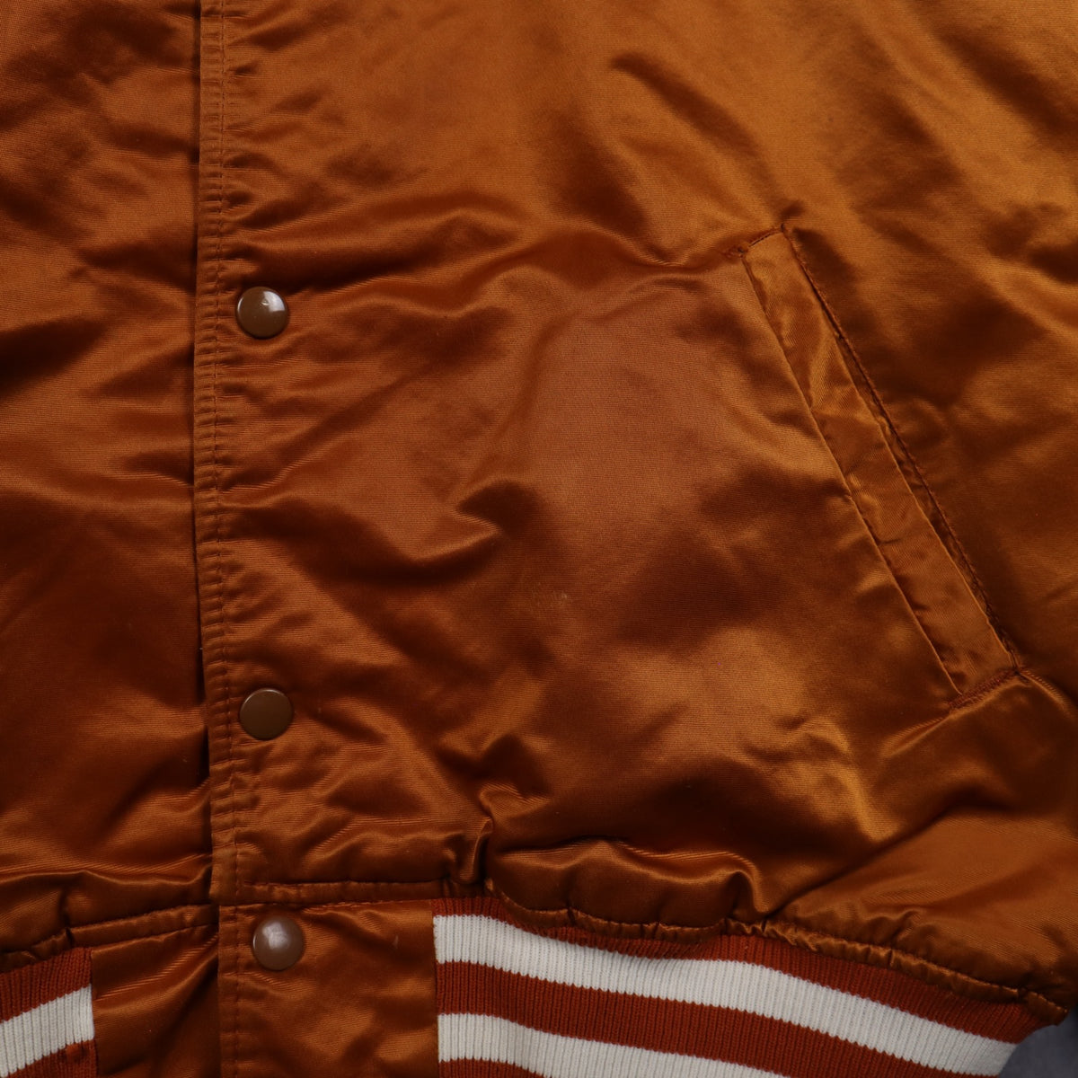 90s Burnt Orange Texas Longhorns Starter Satin Bomber Jacket 5905