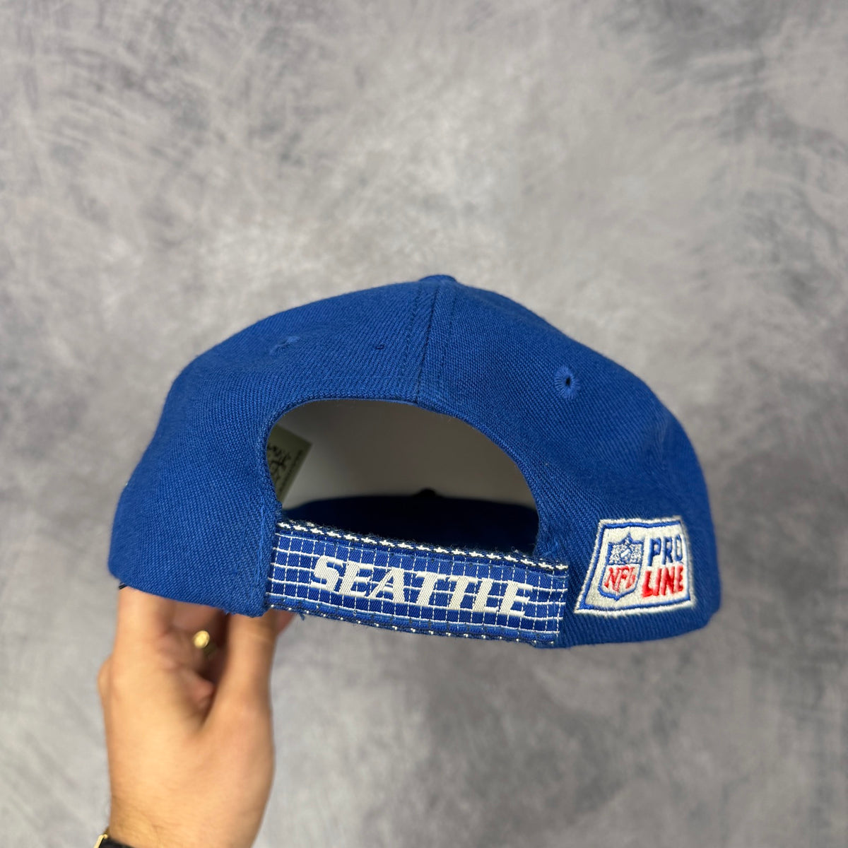 90s Blue Seattle Seahawks Logo Athletic NFL Pro Line Snapback Hat 6845