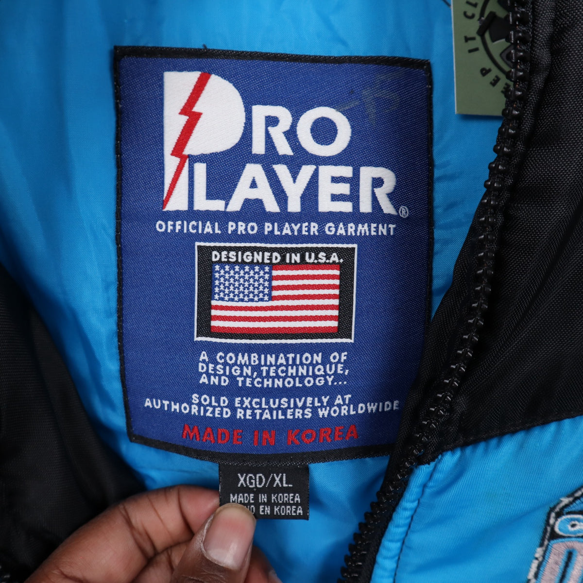 90s Black Carolina Panthers Pro Player Puffer Jacket 6522