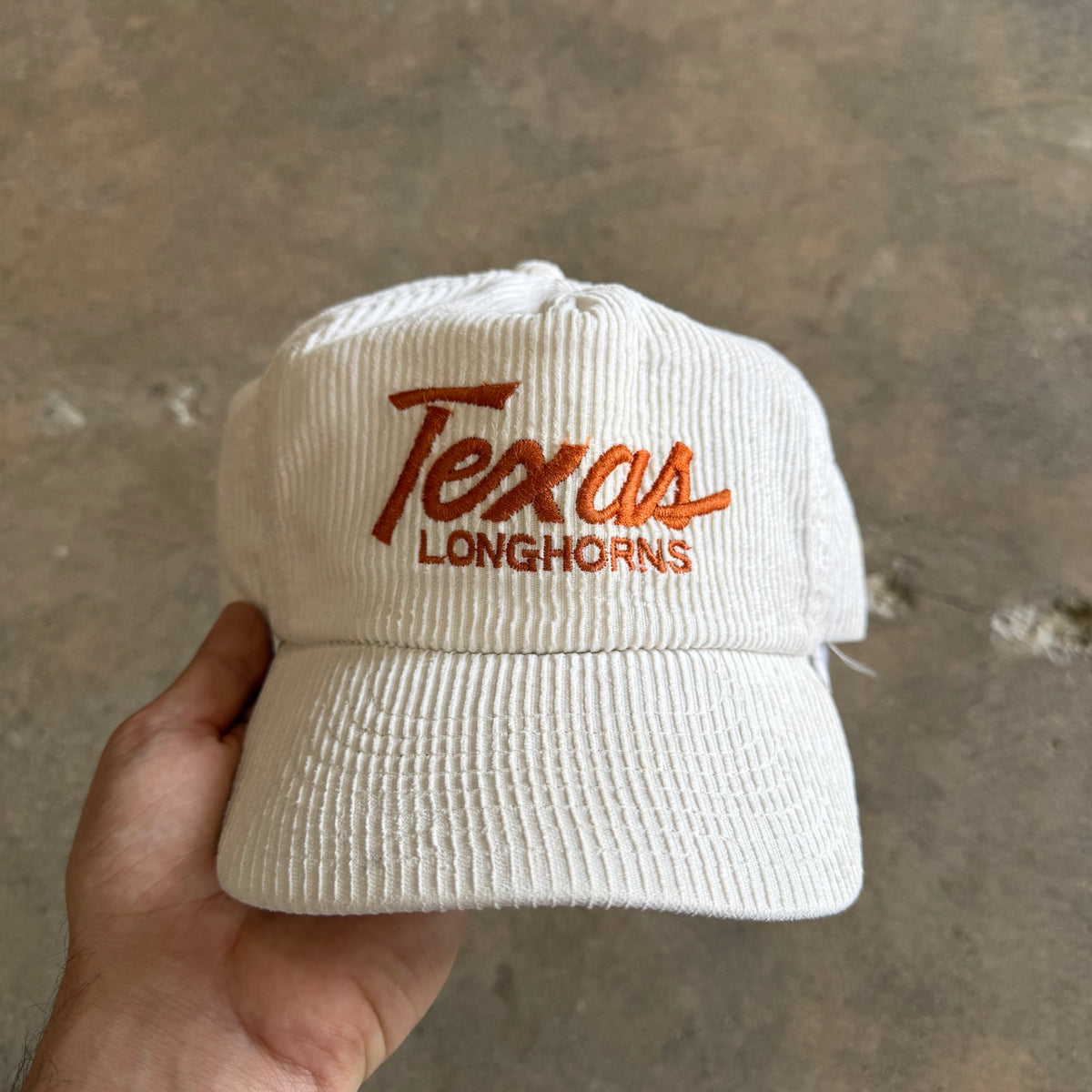 90s White Texas Longhorns Corduroy Hat 5770