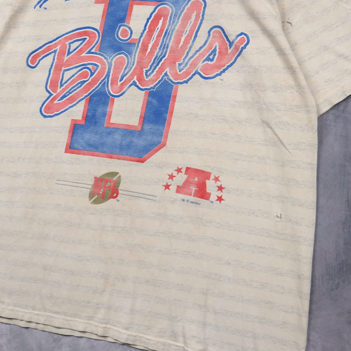 1993 Cream Buffalo Bills Striped Shirt 6704