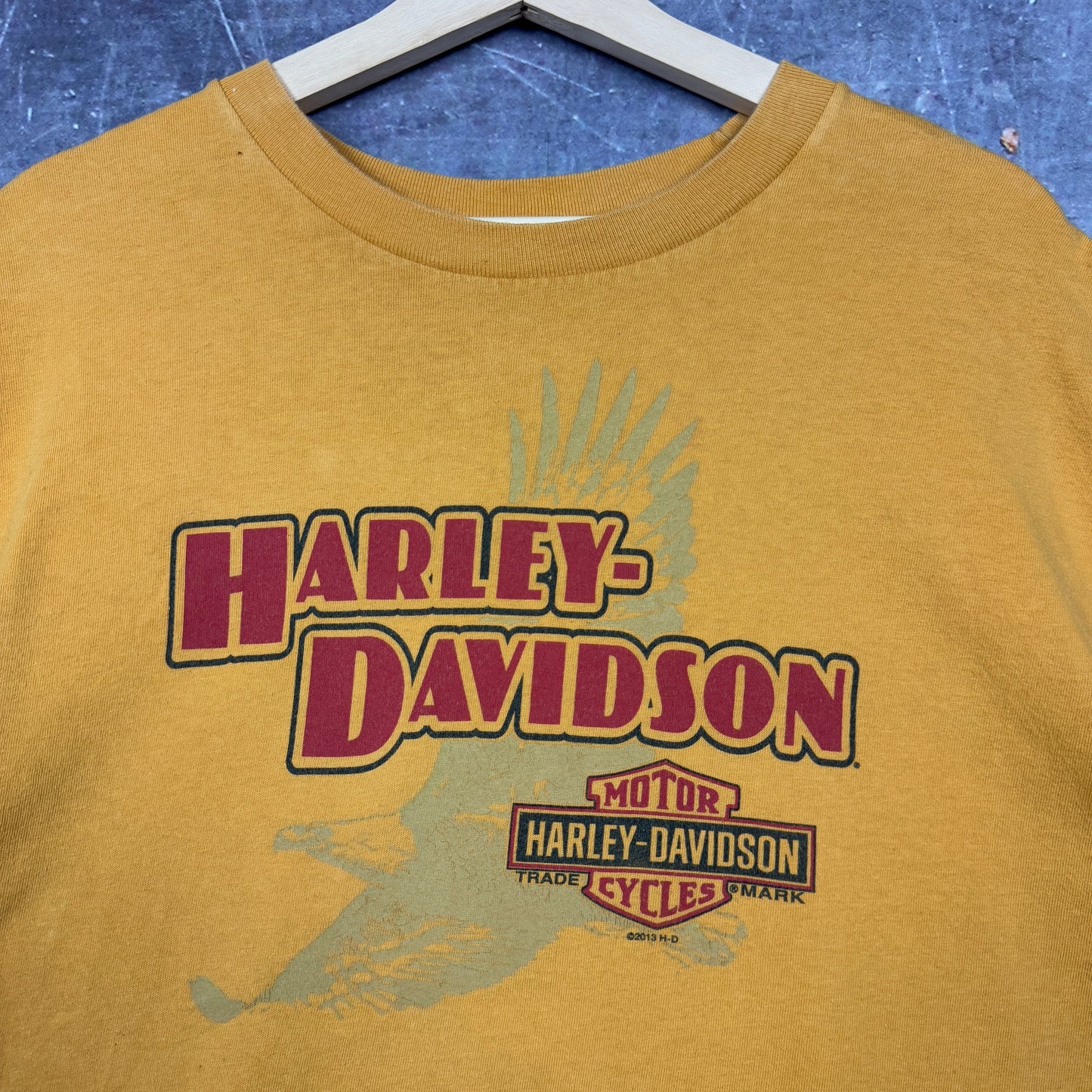 00s Yellow Minnesota Harley Davidson Motorcycle Graphic Shirt XL 0956