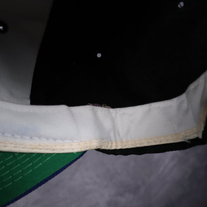 90s Black Kansas Jayhawks Script Snapback Hat 5615