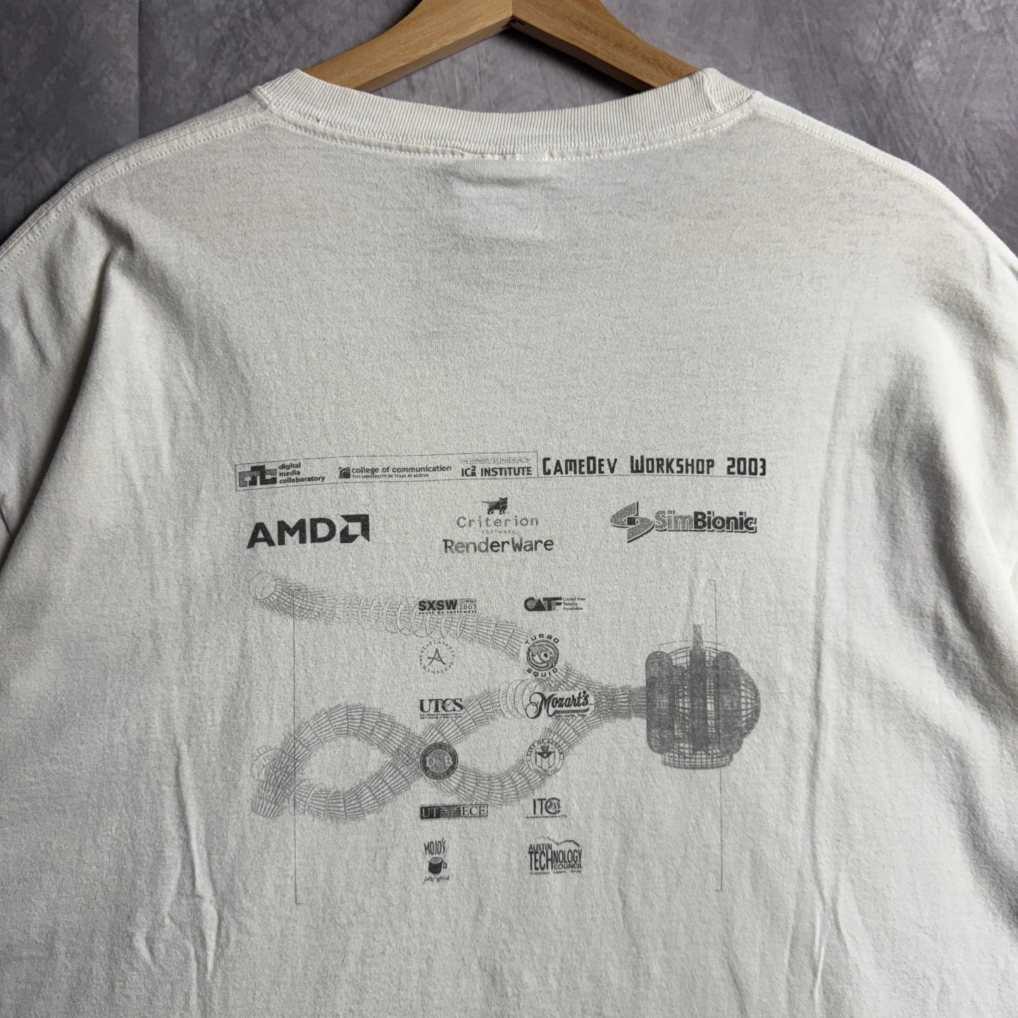 2003 White Texas Longhorns Game Dev Artificial Intelligence Shirt 4522