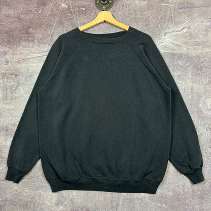 90s Black Hanes Sport Blank Essential Crewneck Sweatshirt L 1986