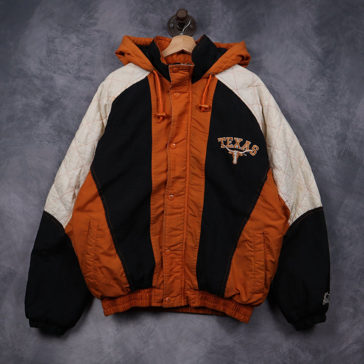 90s Orange Texas Longhorns Starter Hooded Jacket 5921