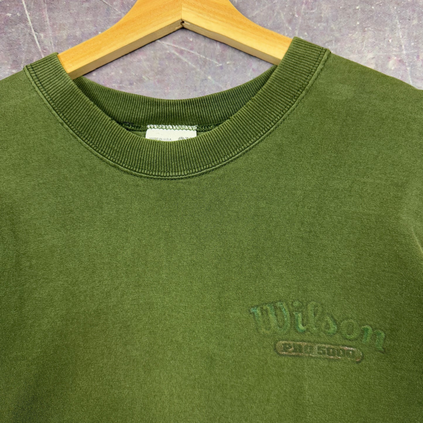 Early 00s Green Wilson Pro 5000 Essential Logo Shirt XL 0989