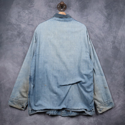 70s Faded Blue Big Mac Blanket Lined Denim Chore Jacket 5090