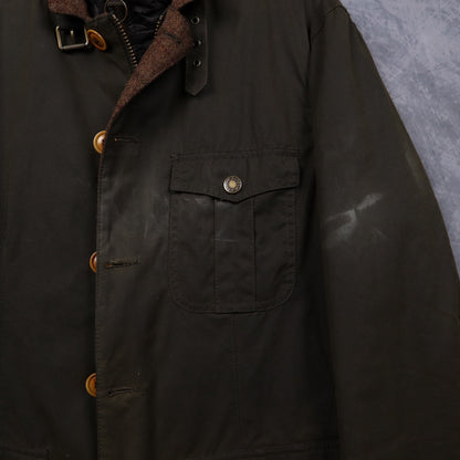 00s Olive Green Barbour Waxed Cotton Jacket 5074