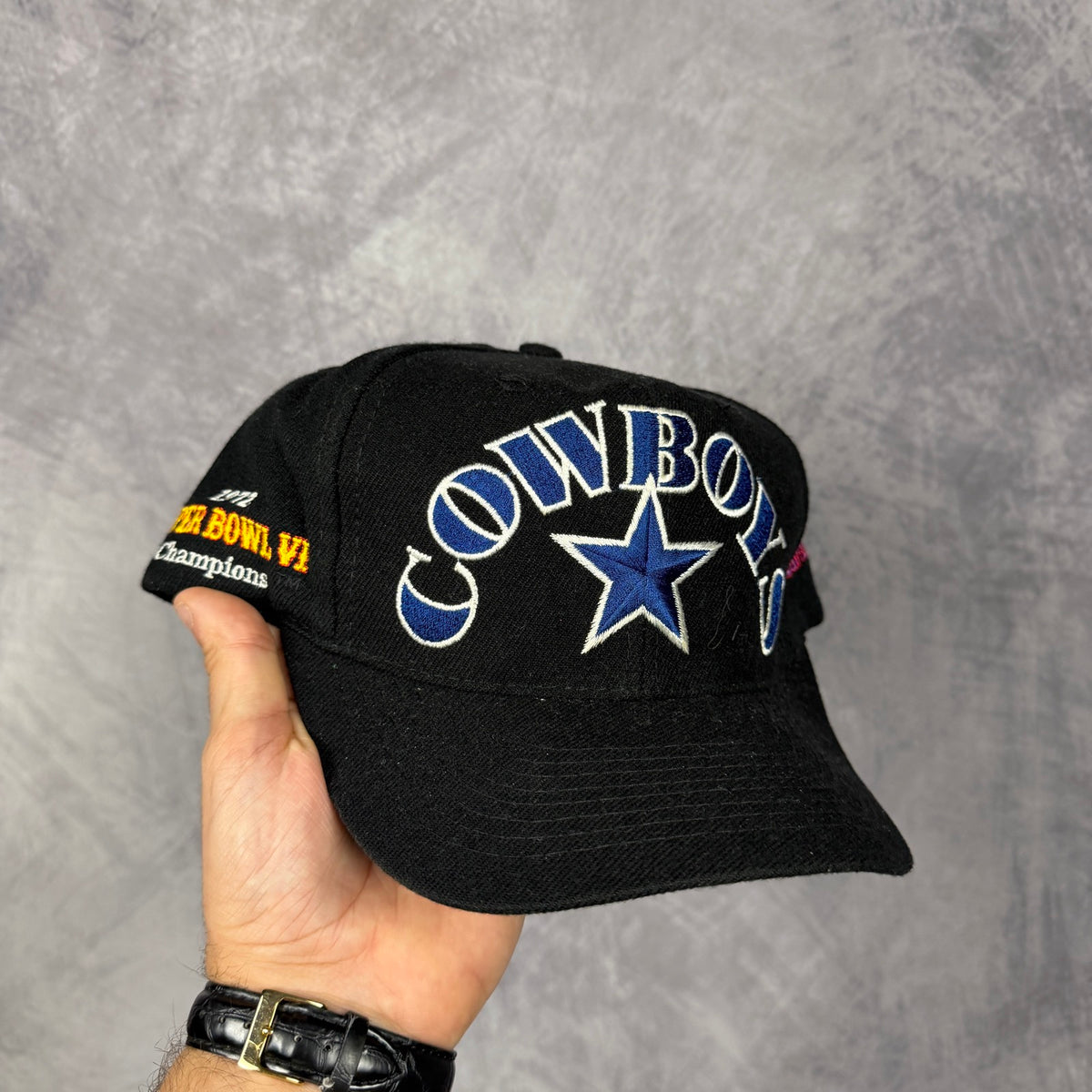 90s Black Dallas Cowboys Super Bowl Champions Snapback Hat 6826