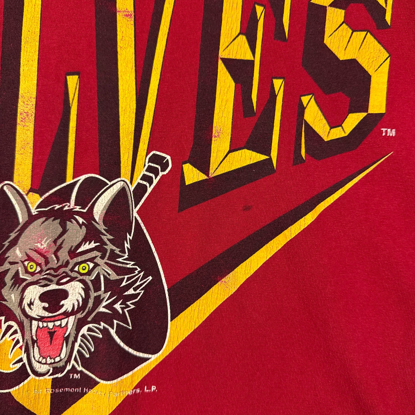90s Red Chicago Wolves Shirt 3254