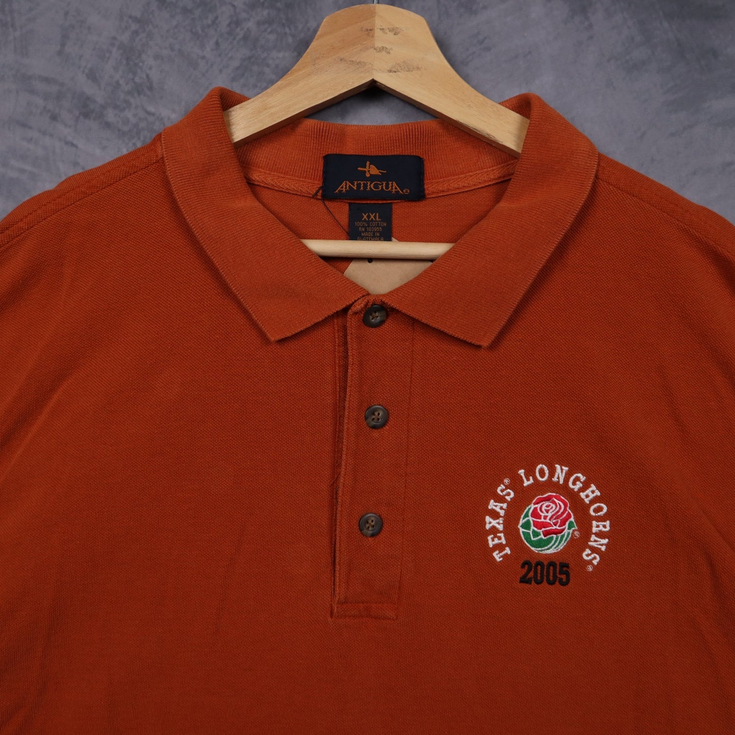 2005 Burnt Orange Texas Longhorns Rose Bowl Polo Shirt 5895