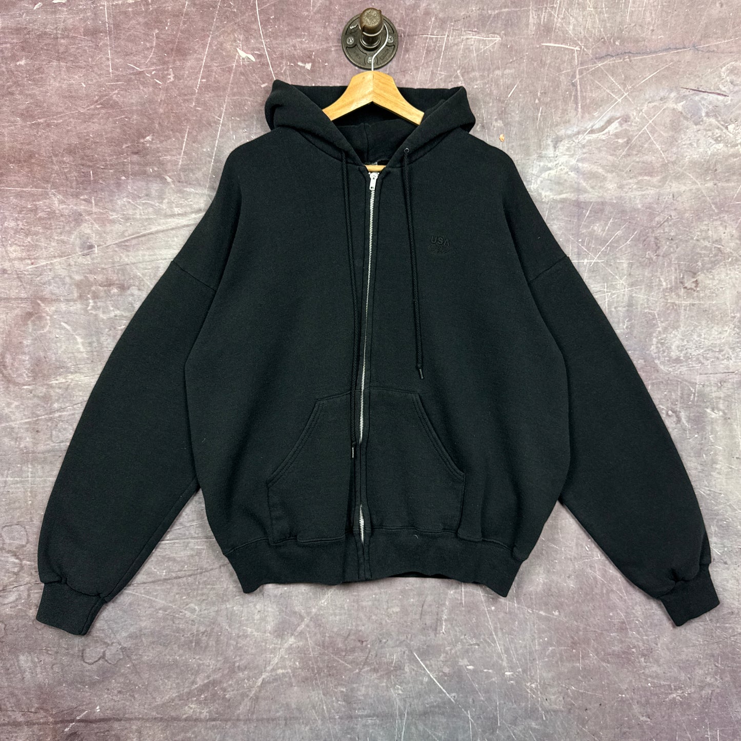 90s Black Olympics Zip Up Hoodie 3480