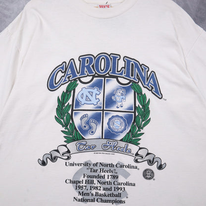 1995 White Carolina Tar Heels Crest Shirt 4684