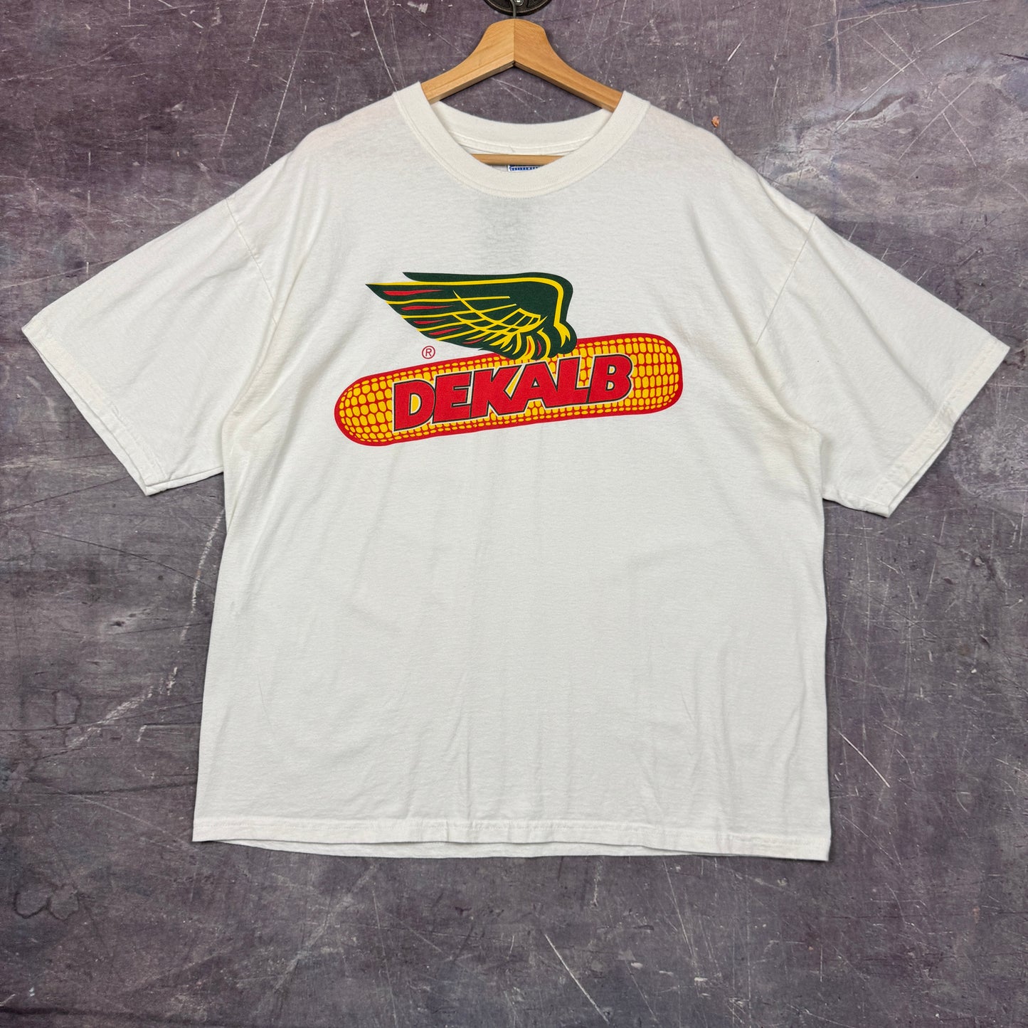 90s White Dekalb Corn Logo Graphic Shirt XL 0896