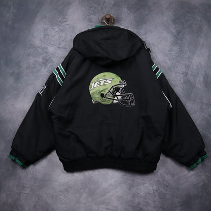 90s Black New York Jets NFL Experience Puffer Jacket 6504