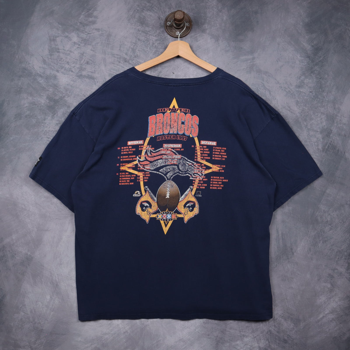 1998 Navy Blue Denver Broncos Super Bowl XXXII Champions Shirt 6600