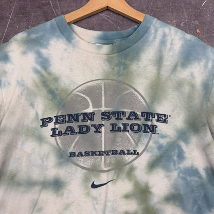 Early 00s Tie Dye Nike Center Swoosh Penn State Lady Lion Basketball Graphic Shirt XL 0982