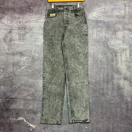 90s Black Acid Wash Levi's 701 Denim Jeans 28x33 0806