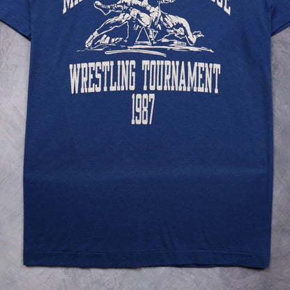 1987 Blue Maryland Junior League Wrestling Tournament Champion Shirt 5580