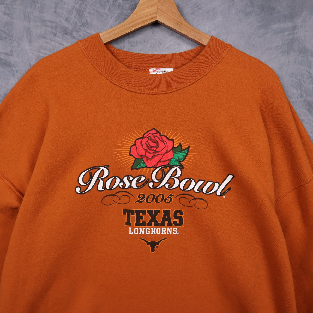 2005 Orange Texas Longhorns Rose Bowl Crewneck Sweatshirt 5712