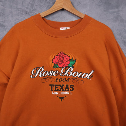 2005 Orange Texas Longhorns Rose Bowl Crewneck Sweatshirt 5712