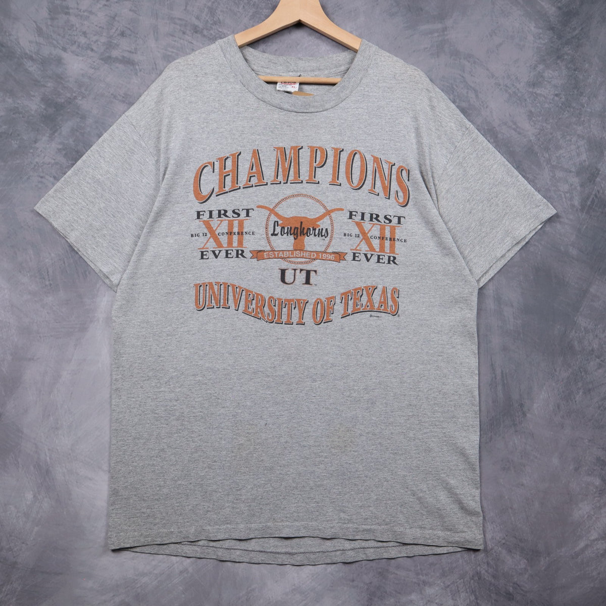 1996 Grey University of Texas Longhorns Big 12 Champions Shirt 5829