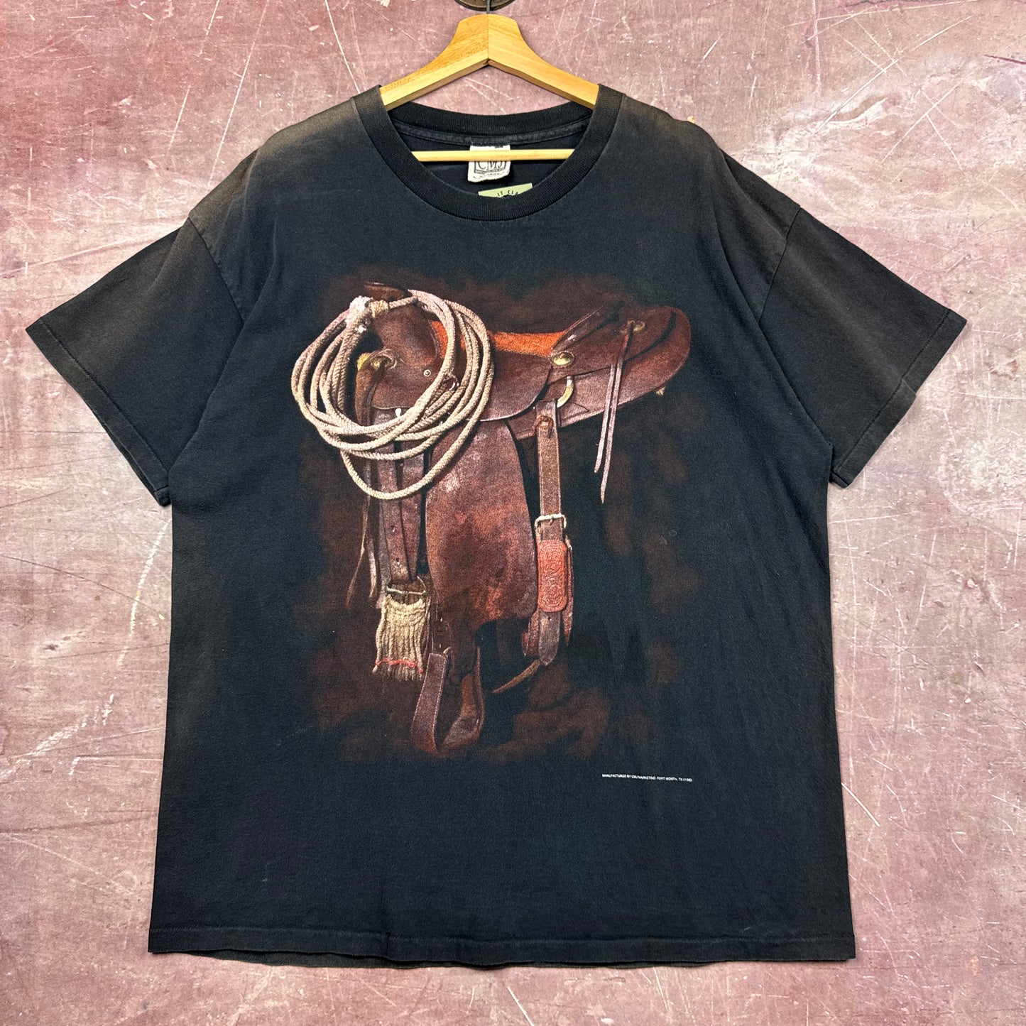90s Black Horse Saddle Tee 3818