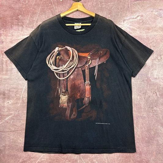 90s Black Horse Saddle Tee 3818