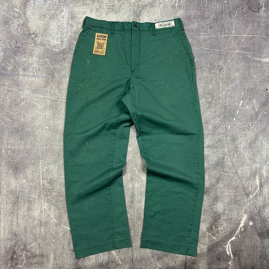 80s Green Cintas Cotton Poly Dickies Style Work Pants 32x28 AI43