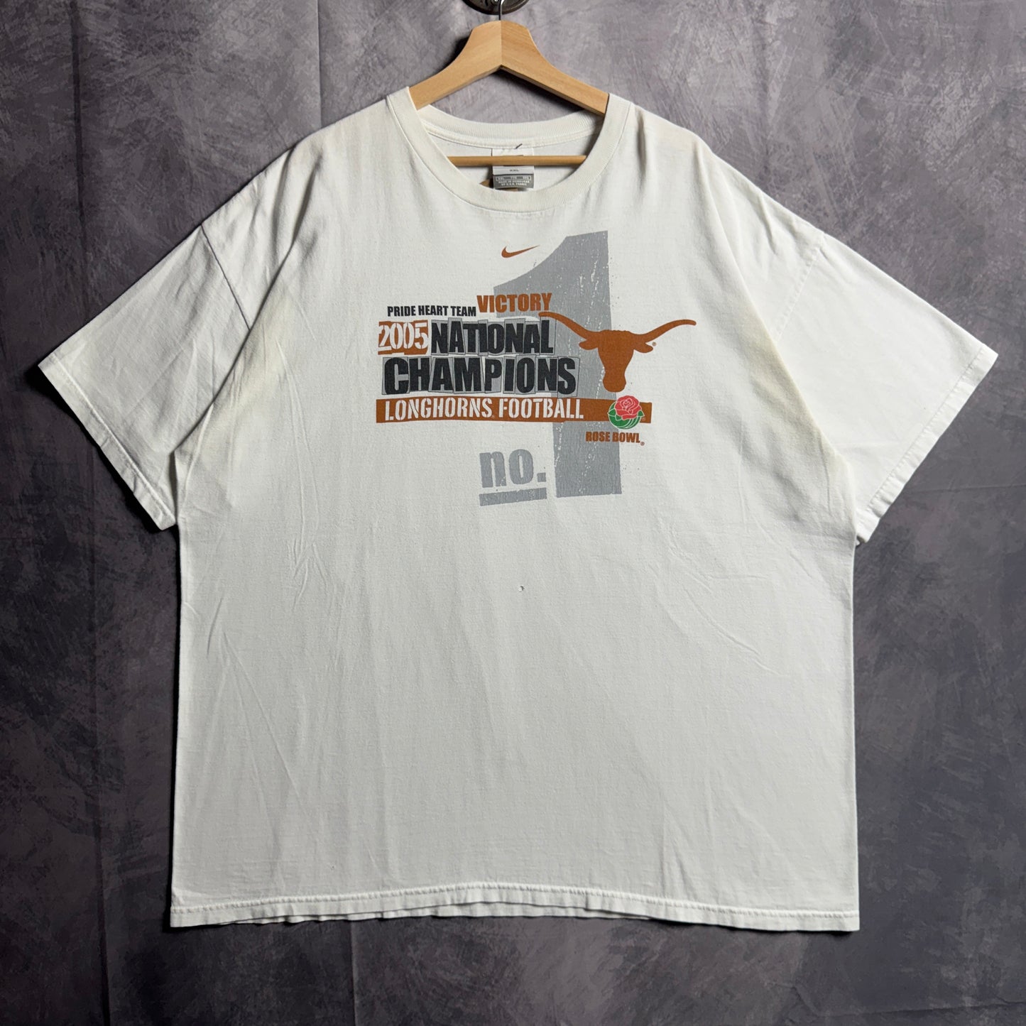 2005 White Texas Longhorns Nike National Champions Shirt 4511