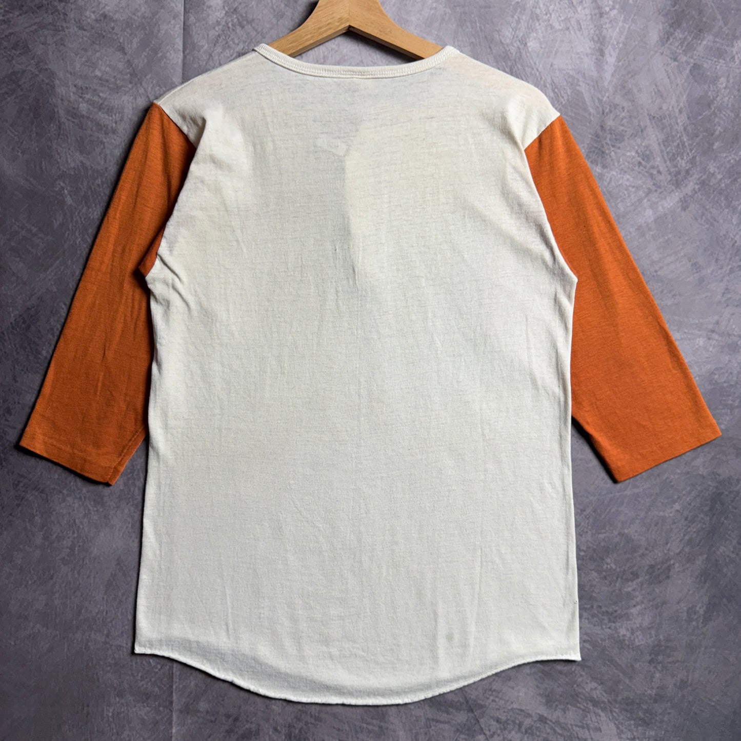 80s White Texas Longhorns Henley Baseball Shirt 4604