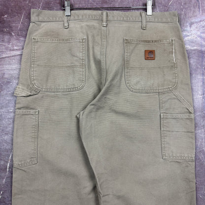 90s Tan Brown Carhartt Carpenter Work Pants 37x31.5 2462