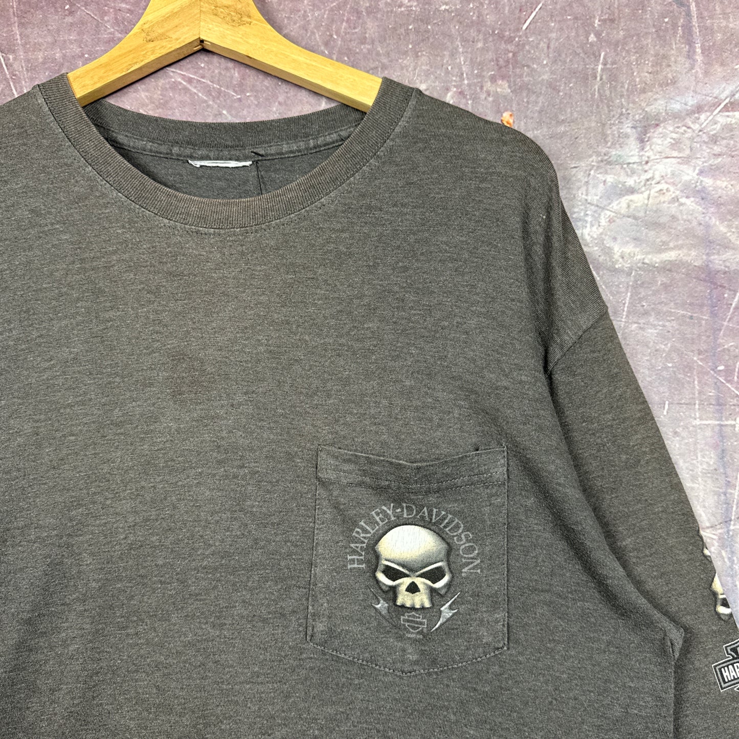 00s Grey Harley Davidson Long Sleeve Shirt 3072