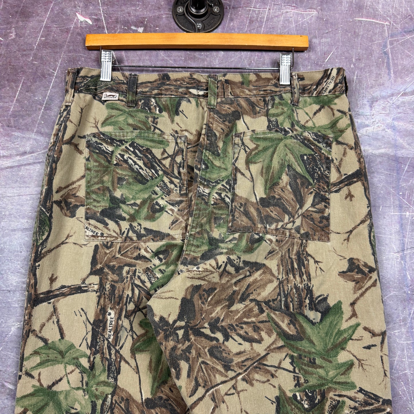90s RealTree Camo Duxbak Thermal Lined Work Pants 35x30.5 2204
