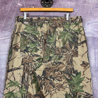 90s RealTree Camo Duxbak Thermal Lined Work Pants 35x30.5 2204