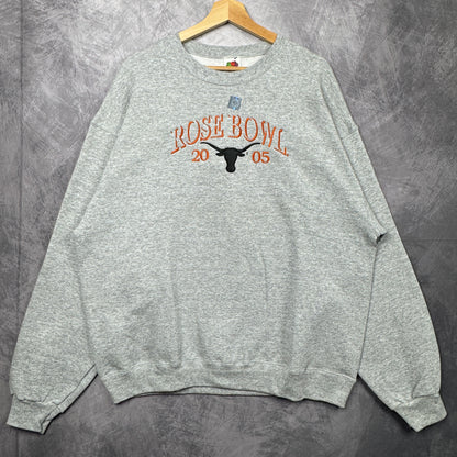2005 Grey Rose Bowl Texas Longhorns Crewneck Sweatshirt 4388