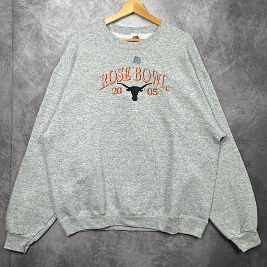 2005 Grey Rose Bowl Texas Longhorns Crewneck Sweatshirt 4388
