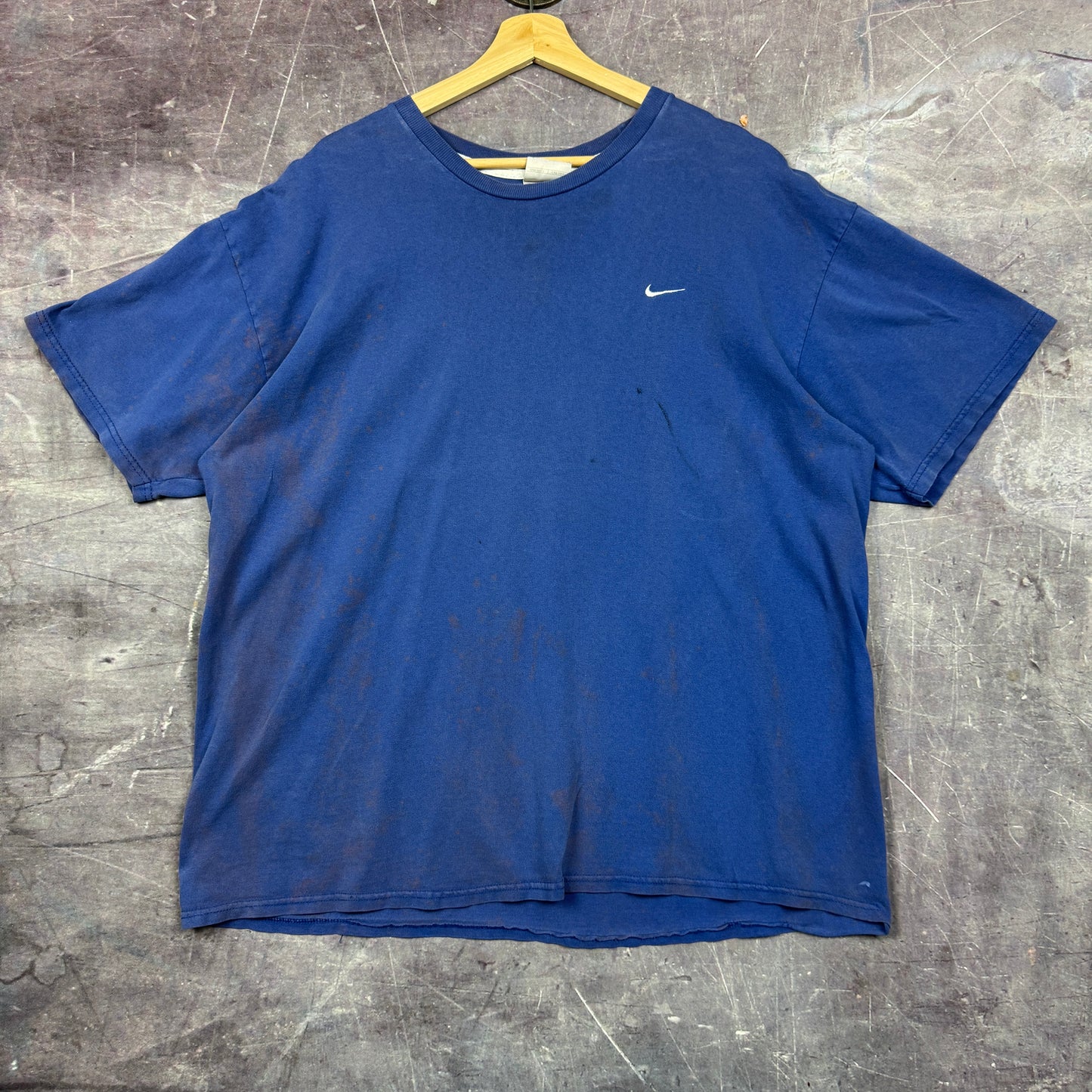 Early 00s Blue Nike Mini Swoosh Essential Shirt XXL 0837