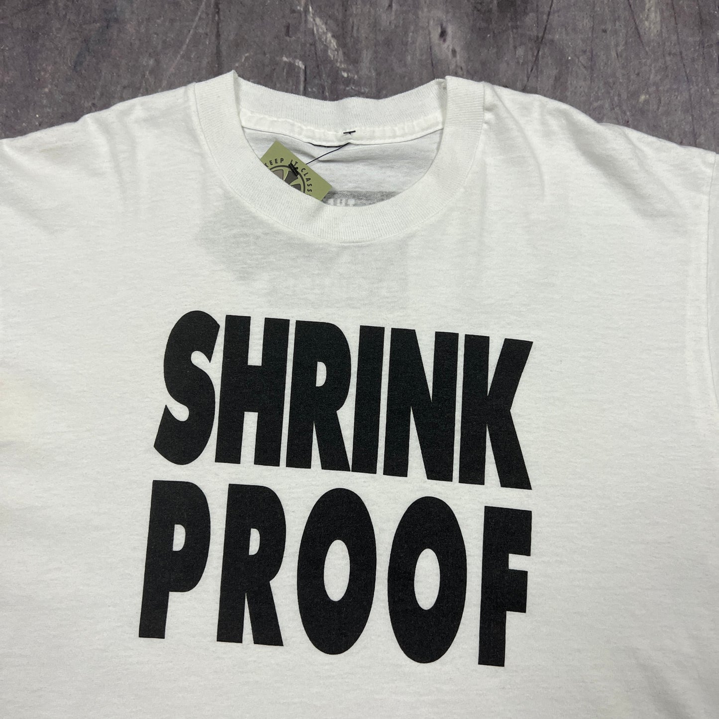 90s White Text "Shrink Proof" Royal College of Psychiatrics Shirt L AU46